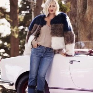 New York & Company Multicolor Teddy Jacket